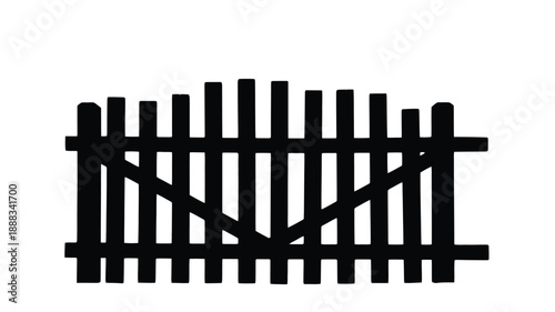 Abstract black fence design with strong vertical lines a bold silhouette