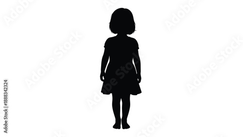 Fotografía A full body depiction of a young girl in a dark silhouette