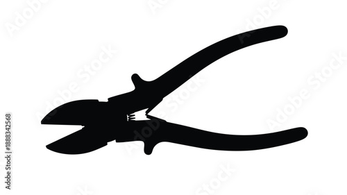 Black wire cutters depicted in a stark contrasting silhouette
