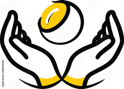 Hands cradling a heart with figures representing care and connection
