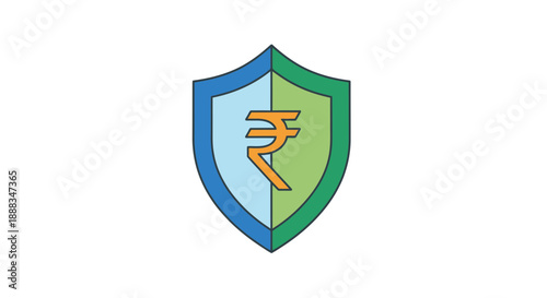 Indian currency symbol shield vector illustration protecting finance in india Free Download Indian currency symbol shield vector illustration protecting finance in india - GFXLoad