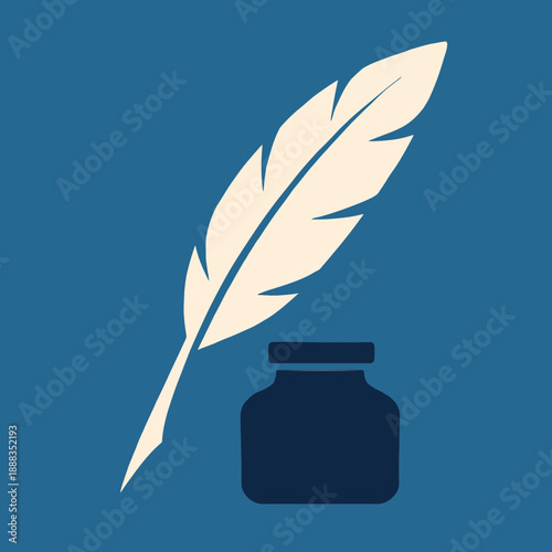 Classic Quill and Inkwell Poetry Concept