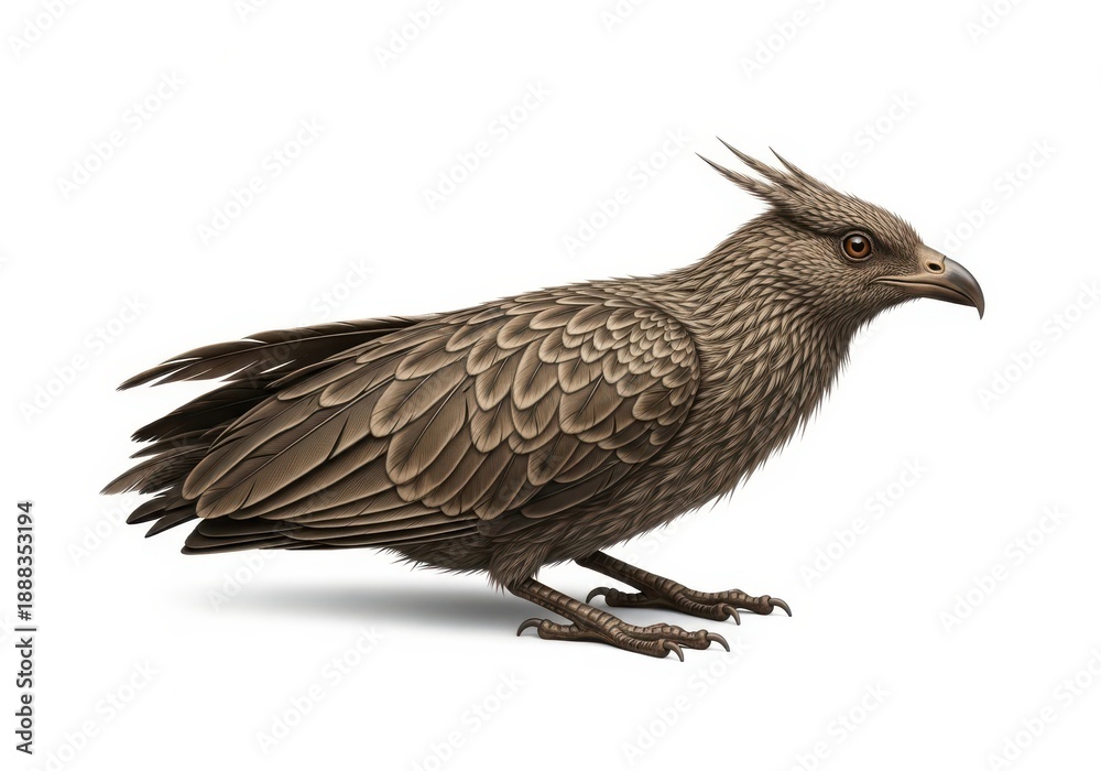 Fototapeta premium Majestic crested eagle bird with intense gaze and detailed plumage isolated on white background