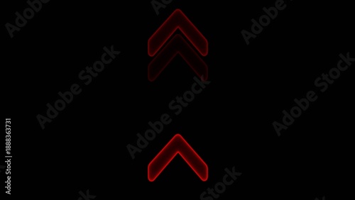 Two red glowing upward arrows on a dark Generate title without using the word 