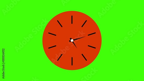 Vibrant Orange Clock Face with Generate title without using the word 