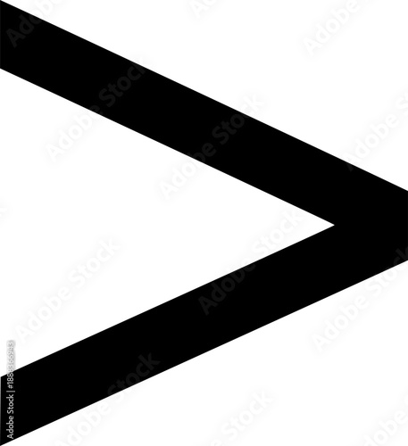 Greater than sign icon vector black silhouette print design
