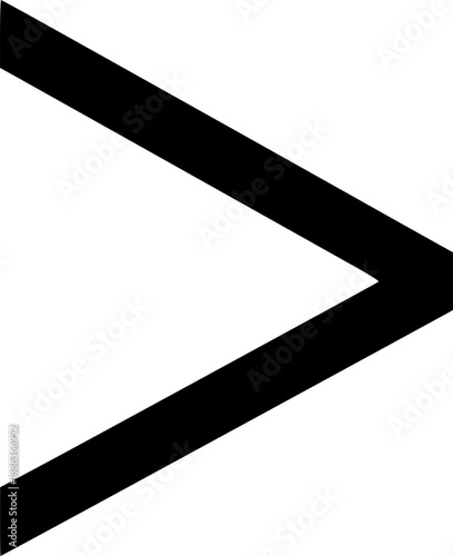 Greater than sign icon vector black silhouette print design
