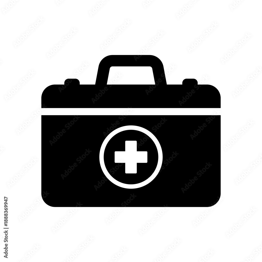Obraz premium First Aid Box and Medical Briefcase Icon