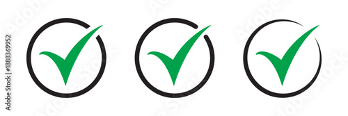 Check Mark Tick Icon Set for Approval, Confirmation, Validation and User Interface Design