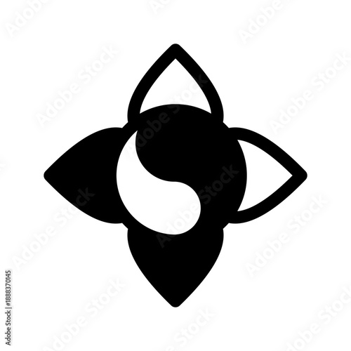 Yin Yang Icon Vector Symbol Design Illustration