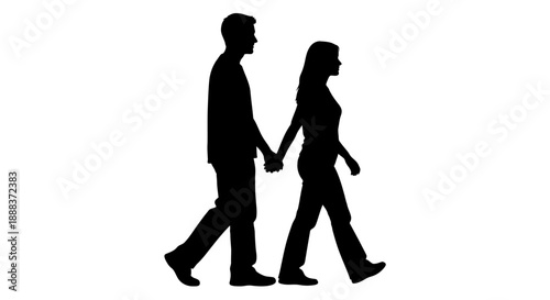 Couple holding hands while walking together in a serene environment