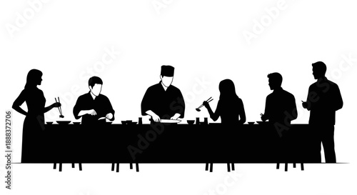 Business Meeting Scene with Professionals Discussing Documents Around a Table