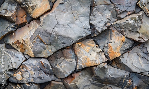 Natural stone-inspired abstract design with coarse surfaces and warm hues