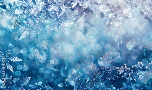 Energetic abstract floral design evoking the essence of winter blossoms