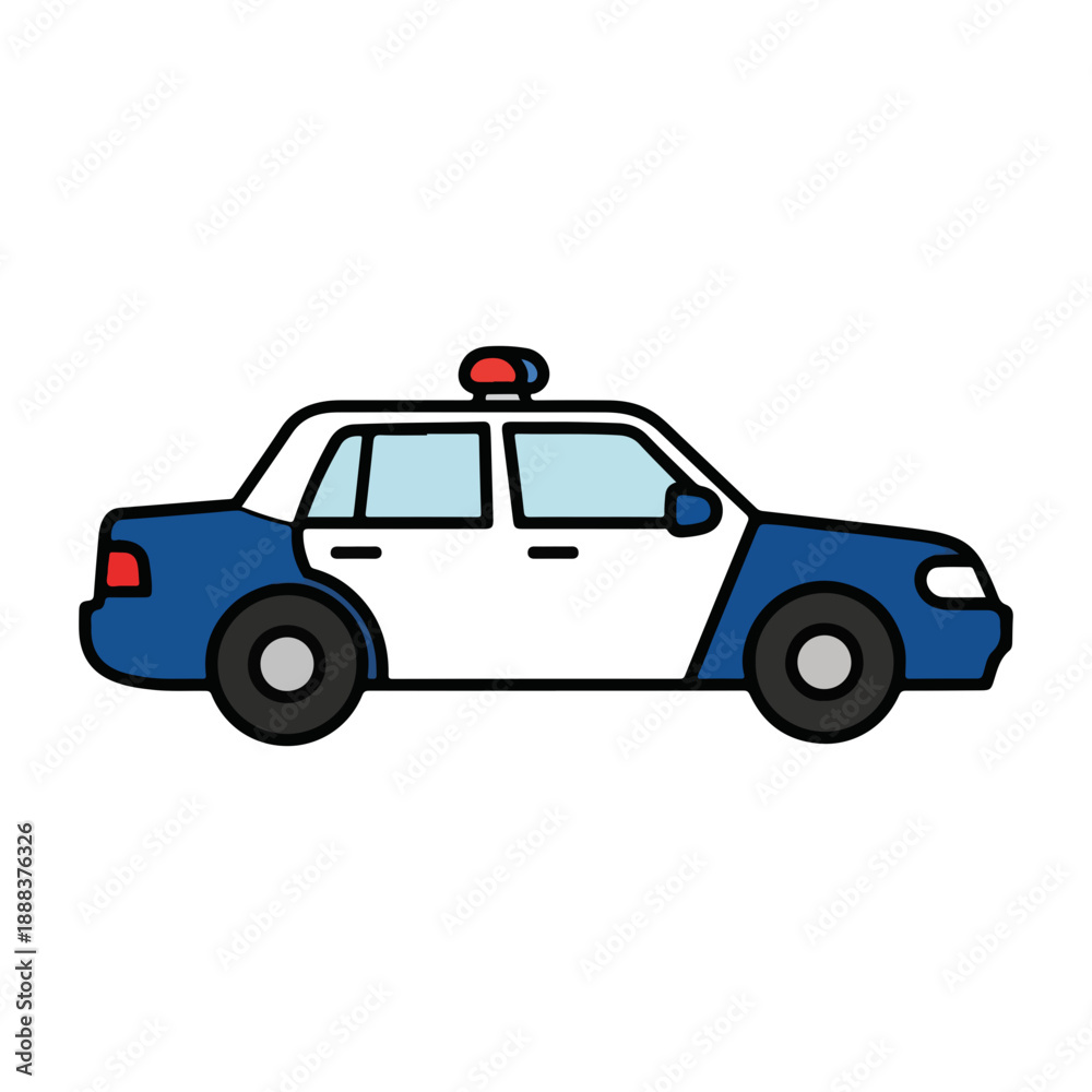 Fototapeta premium Simple Police Car Illustration Icon