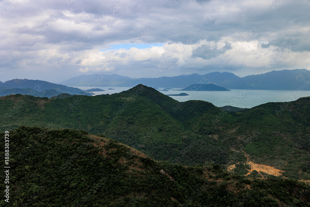 Fototapeta premium Tropical mountain landscape overlooking Nha Trang Bay, Vietnam 
