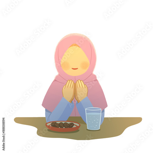 little girl breakfasting