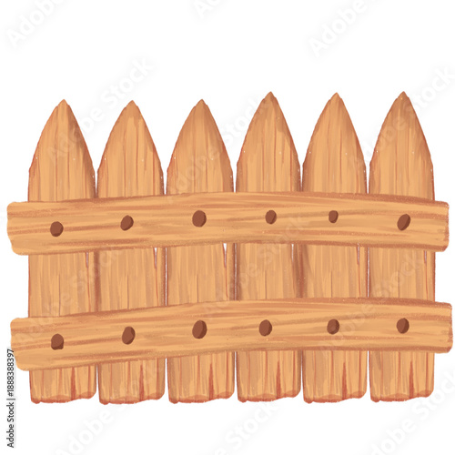 vector illustration of wooden fence