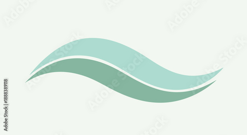 Abstract Minimalist Green Wave Illustration Representing Nature and Calmness