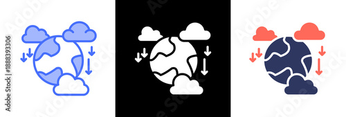 Carbon Emission triple icon