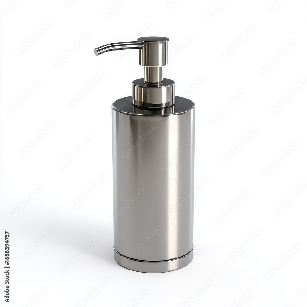 Obraz premium Sleek modern soap dispenser isolated on a white background
