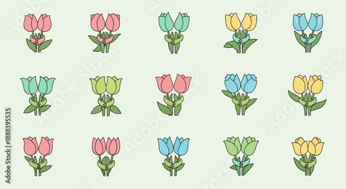 Collection of smartwatch icons representing various digital fitness and health tracking features.