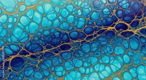 Abstract turquoise and gold pattern