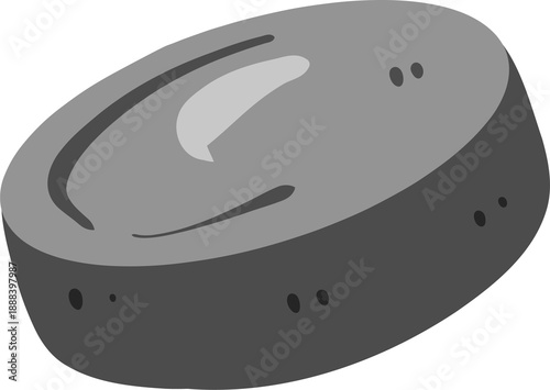 Cute Hockey Puck Cartoon Illustration
