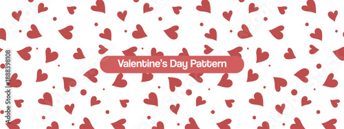 Sweet Valentine Background with Red Heart Love Seamless Pattern