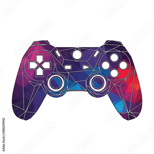 Geometric Galaxy Game Controller Illustration.