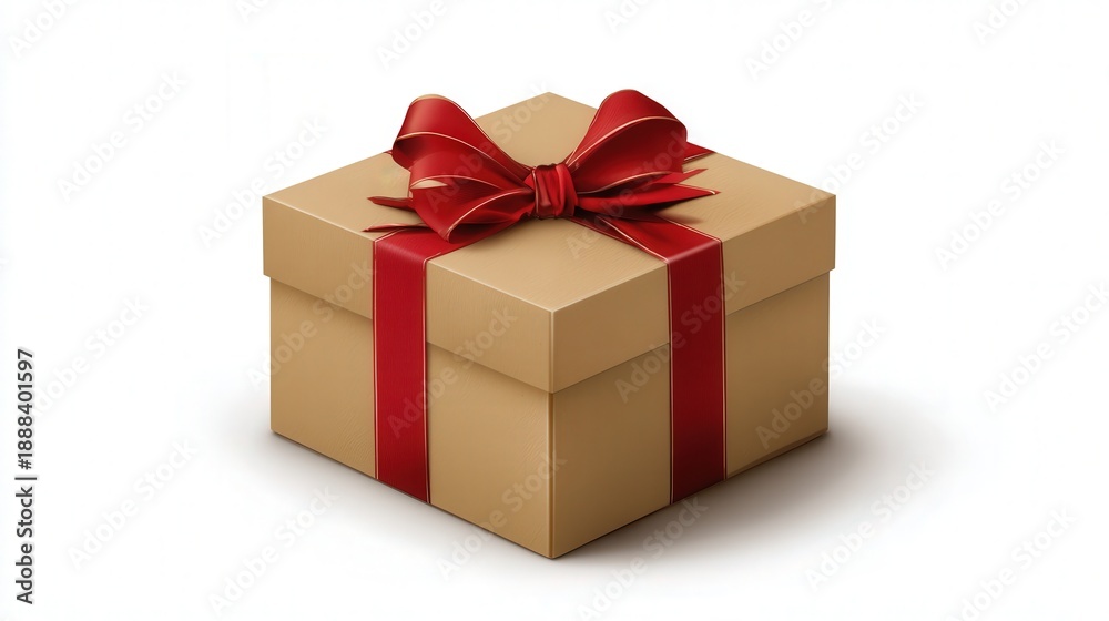 Obraz premium Gift box simple vector form isolated on white background