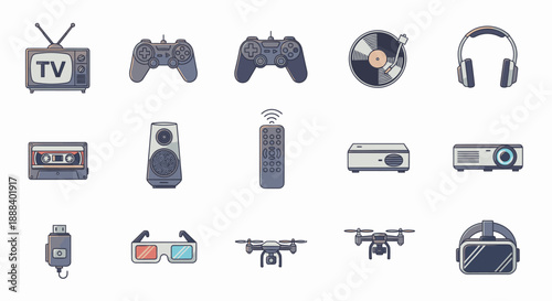 Collection of Modern Electronics and Gaming Devices.
