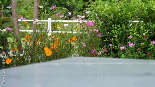 Marble tabletop surface is suitable for placing products.