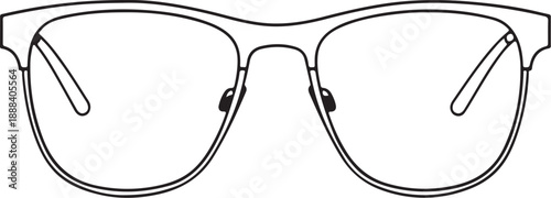 Glasses (Spectacles) Hand-drawn Sketch Drawing Vector Illustration, Line Linear Symbol Engraving Coloring Book, Black and White Isolated
