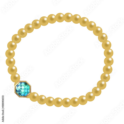 pearl necklace on white background