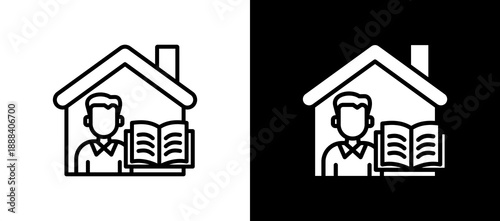 Homework Responsibility whiteblack icon