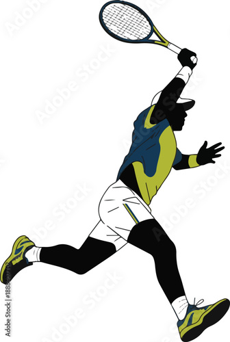 Tennis Serve Flat Vector | Sports Illustration