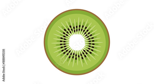 Close-up of Fresh and Juicy sliced kiwi fruit with vibrant green color and black seeds revealing