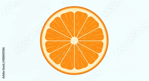 Close-up Illustration of an Orange Slice Showcasing Bright Juicy Segments and Vibrant Colorful