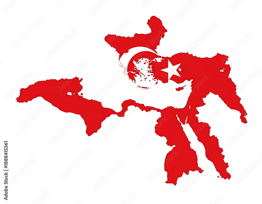 Obraz premium Ottoman Empire Map – High-Resolution Geographical Illustration