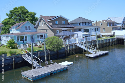 Wallpaper Mural waterfront homes with boat docks provide easy access to water recreation Torontodigital.ca