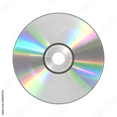 Shiny silver CD with colorful reflections