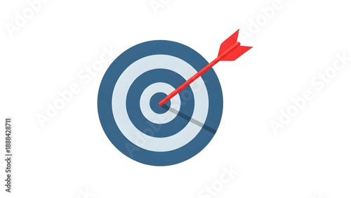 Successful business target achievement vector art with arrow hitting bullseye on transparent background for marketing goals and strategic performance concepts.