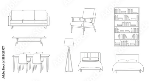 Architectural Drawings of Furniture and Fixtures.