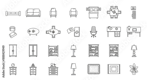 Architectural Drawings of Furniture and Fixtures.