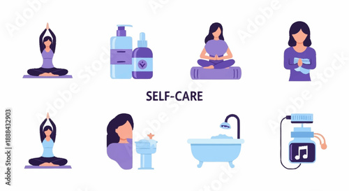 Self-care activities for relaxation and wellness.