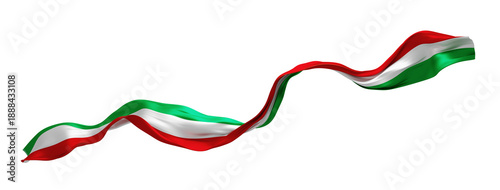 Foto Italian flag isolated on transparent background Italy ribbon design 3D render