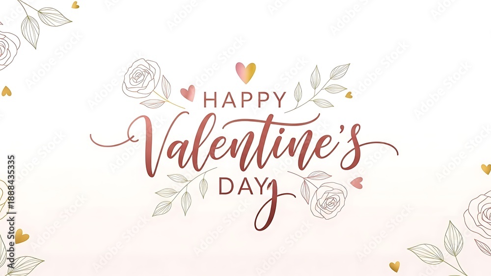 Obraz premium Happy Valentines Day Design With Artistic Calligraphy Text