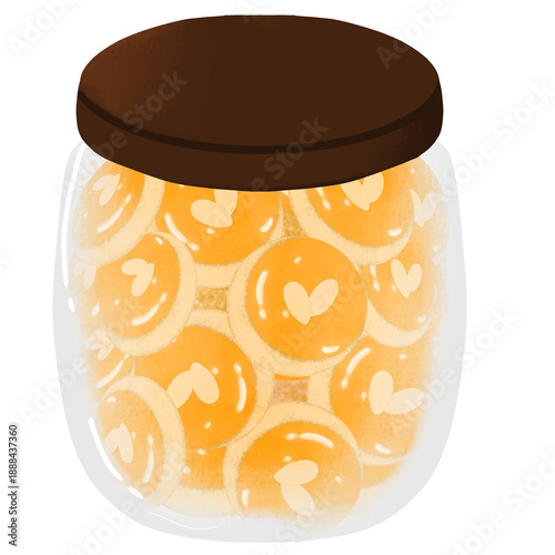 illustration of peanut cookies in a jar