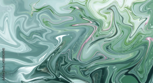 A fluid, emerald-toned liquid marble abstract featuring organic swirls, mint accents, and a glossy, mineral-inspired texture.